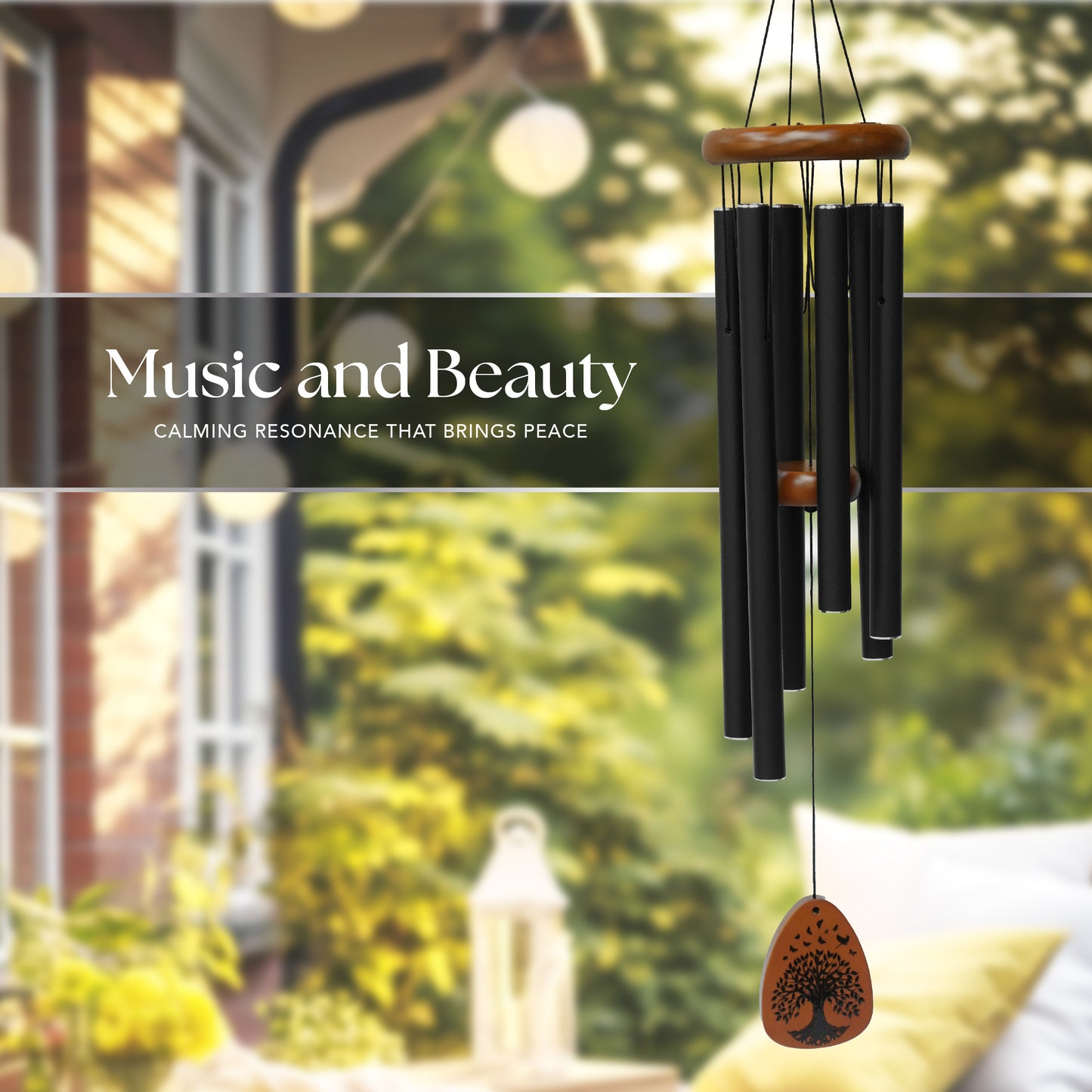 Sympathy Wind Chime 37” – Memorial Gift with Message Card & Premium Gift Box