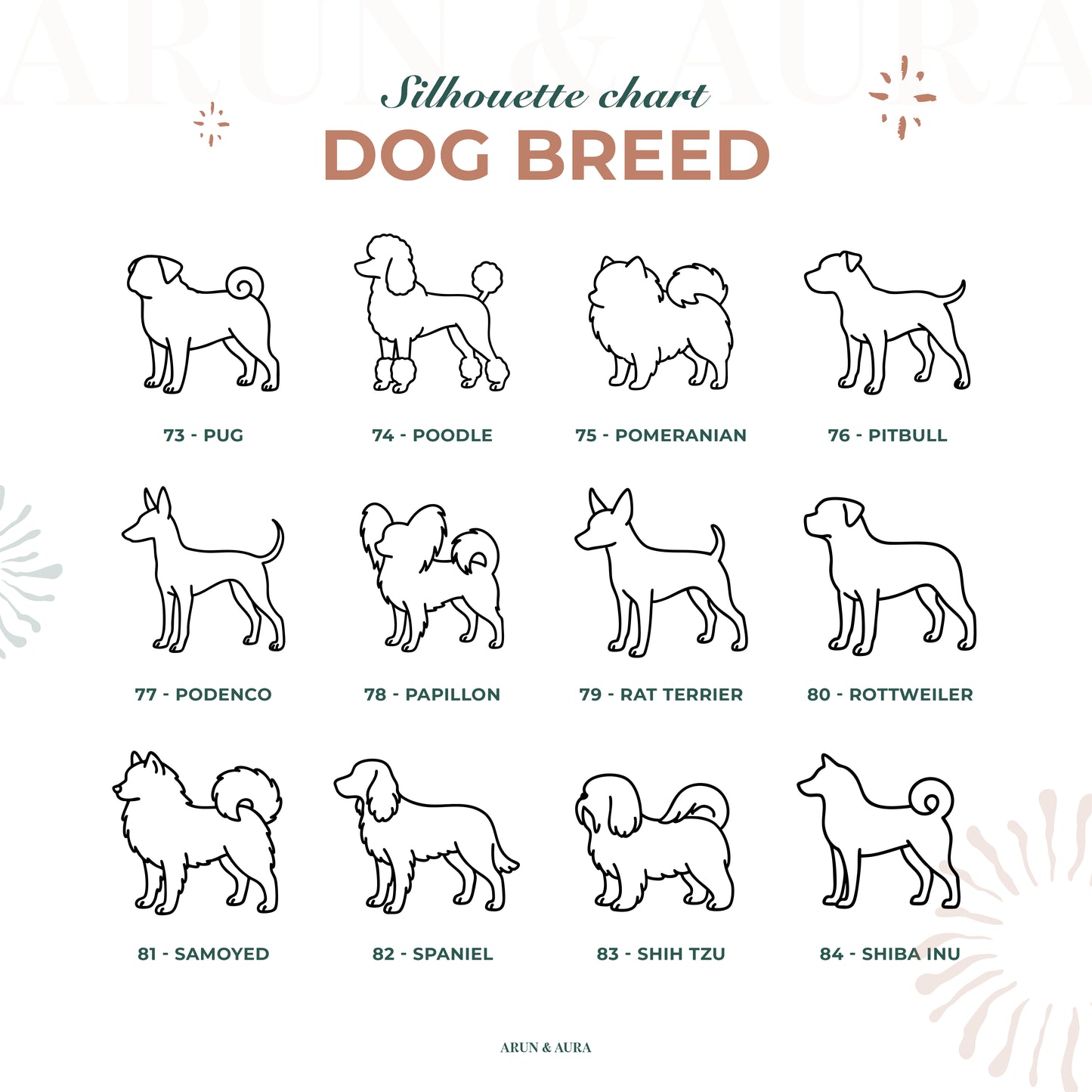 Dog Breed Dog Necklace 73-84