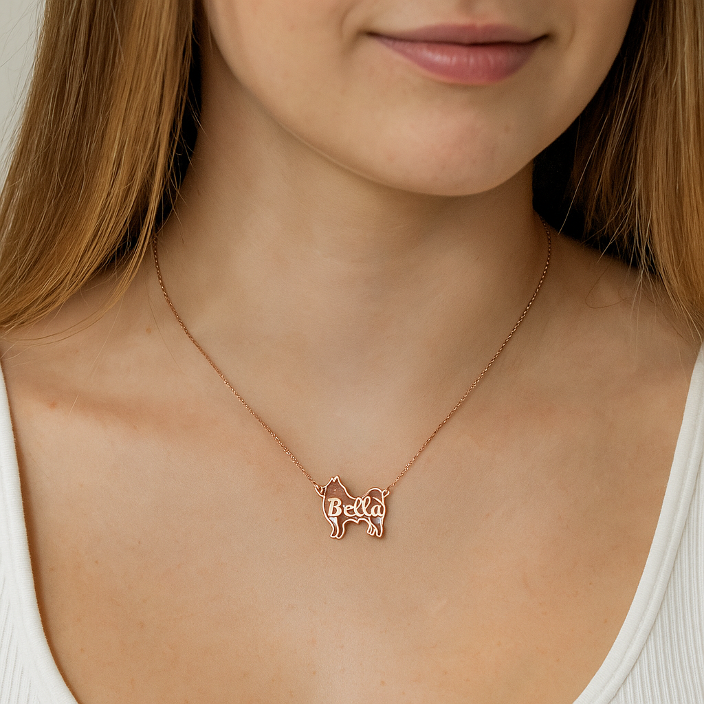 Dog_Necklace_Rosegold_Model