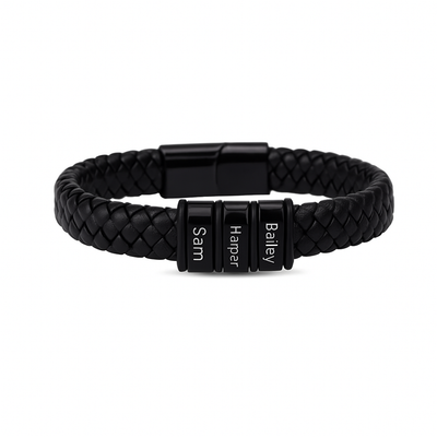 Charm_Men_Leather_Bracelet_Black