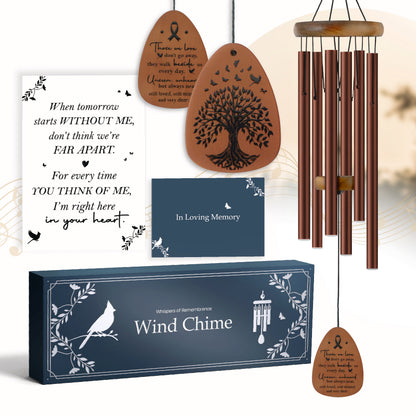 Sympathy Wind Chime 37” – Memorial Gift with Message Card & Premium Gift Box