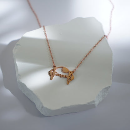 Custom Dog Ears Name Necklace_Rosegold