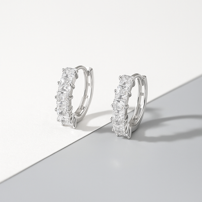 Hoop Earrings CZ Diamond