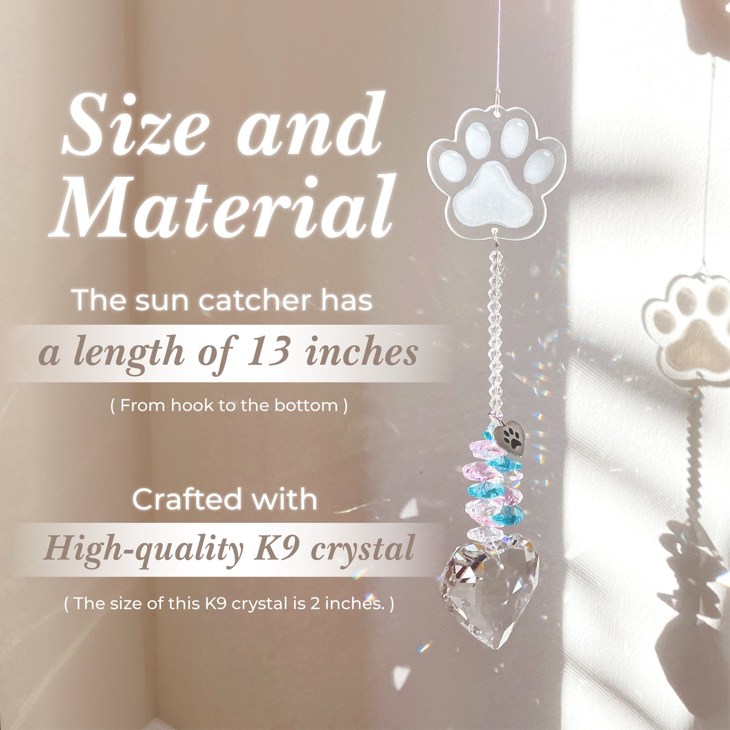 Pet Sympathy Gifts Crystal Sun-catcher