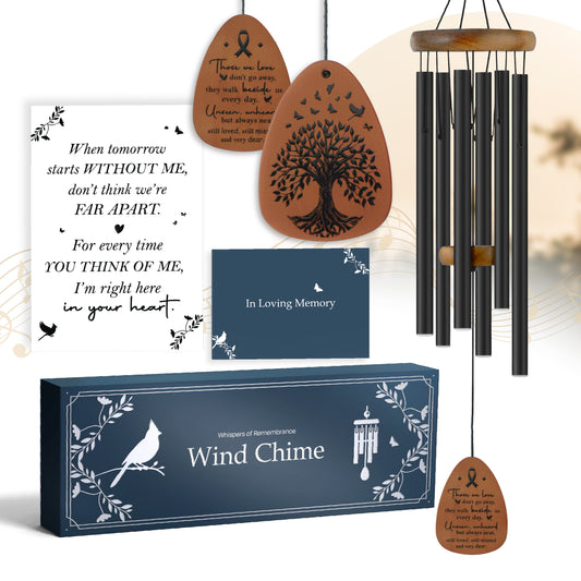Sympathy Wind Chime 37” – Memorial Gift with Message Card & Premium Gift Box